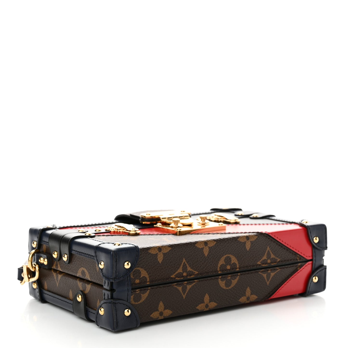 Monogram Malletage Print Petite Malle Marine Rouge