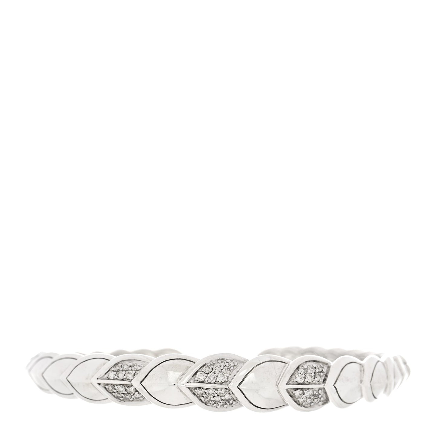 Sterling Silver Diamond Legends Naga Slim Cuff Bracelet M