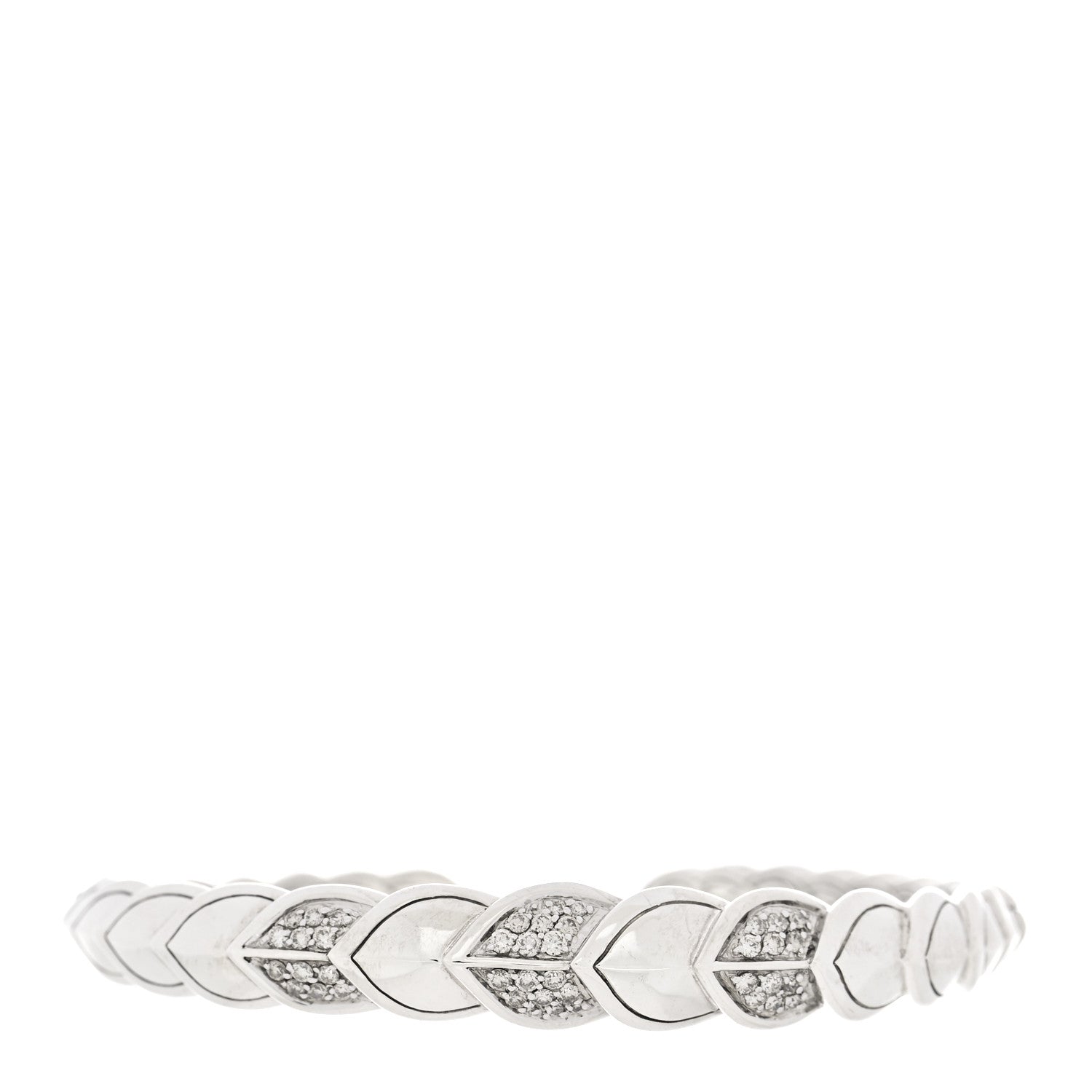 John Hardy Sterling Silver Diamond Legends Naga Slim Cuff Bracelet M 1 of 4