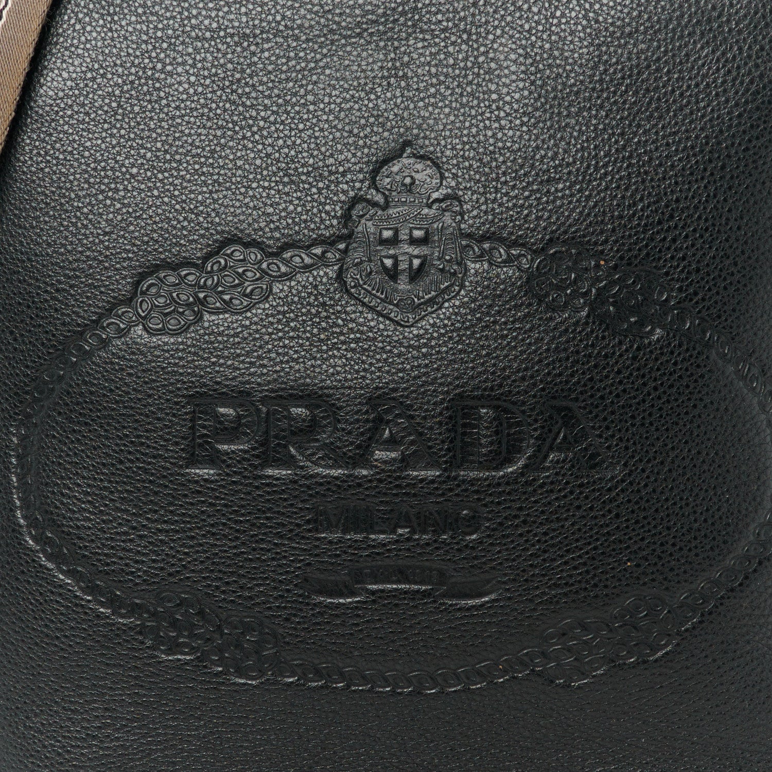 Prada Vitello Phenix Logo Hobo Black 8 of 10