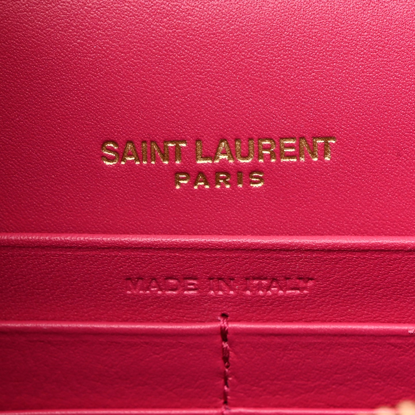 Satin Woven Monogram Kate Tassel Chain Wallet Guava Pink