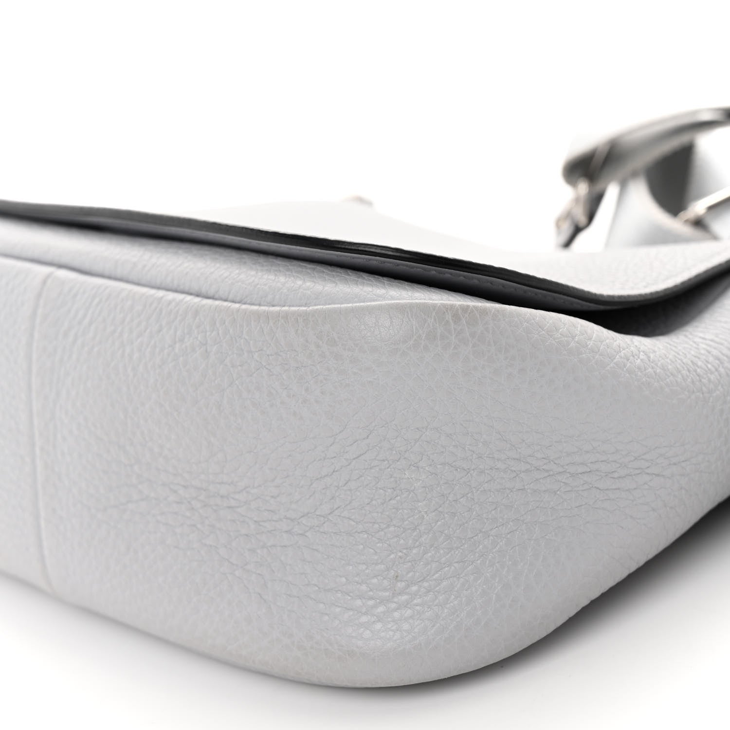 Prada Vitello Daino Soft Shoulder Flap Bag Ardesia 9 of 10
