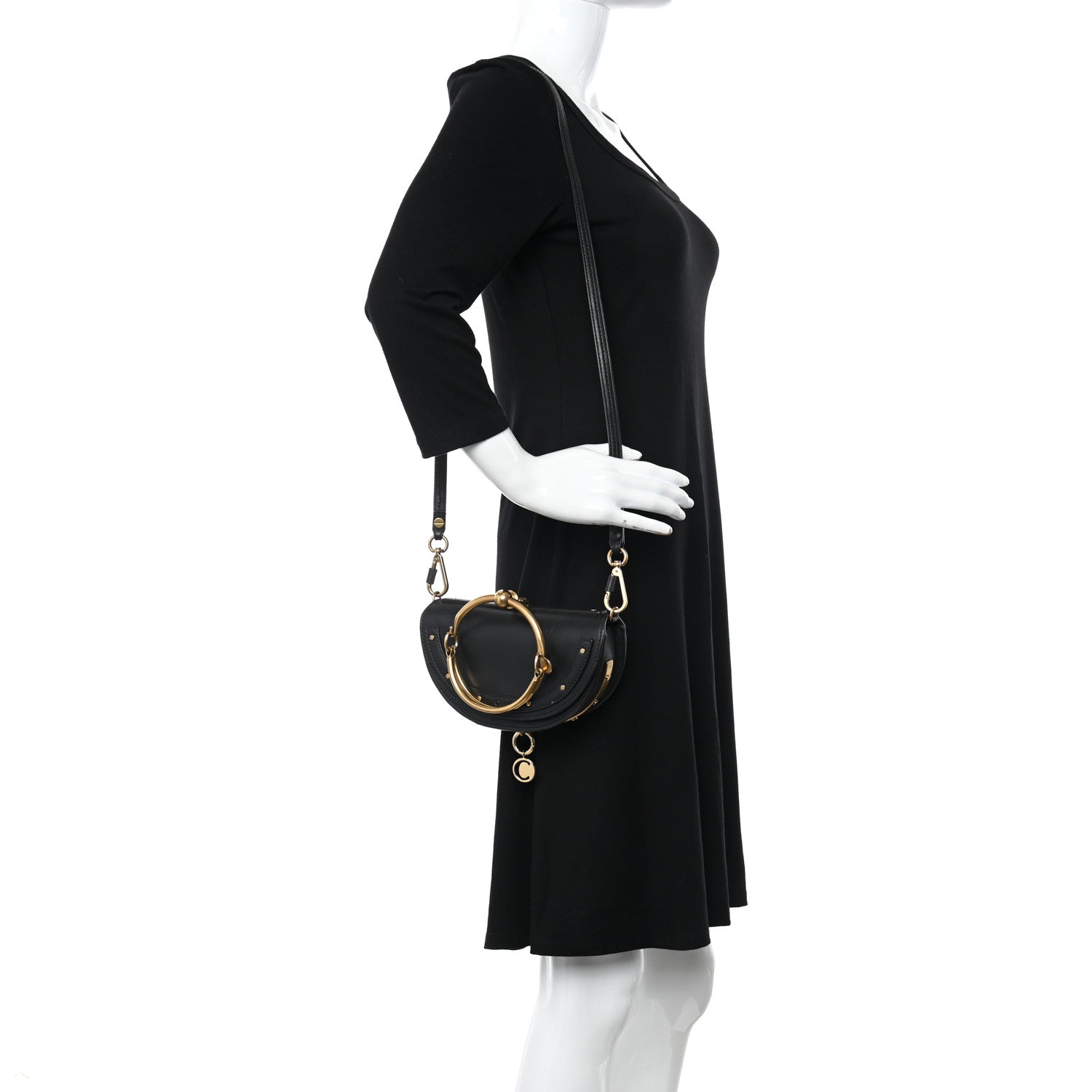 Chloe Calfskin Small Nile Bracelet Minaudiere Bag Black 2 of 13