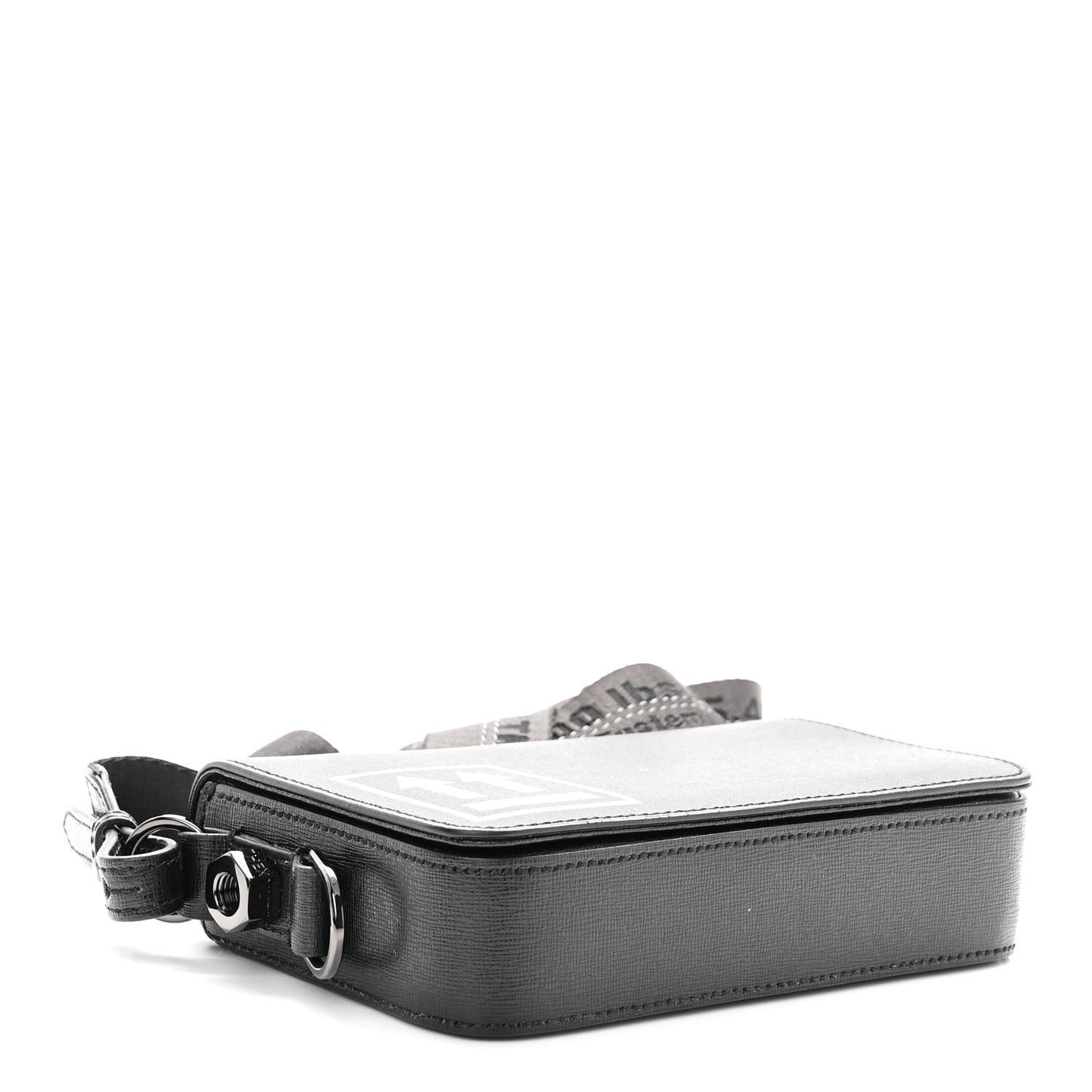 Saffiano Binder Crossbody Bag Black White