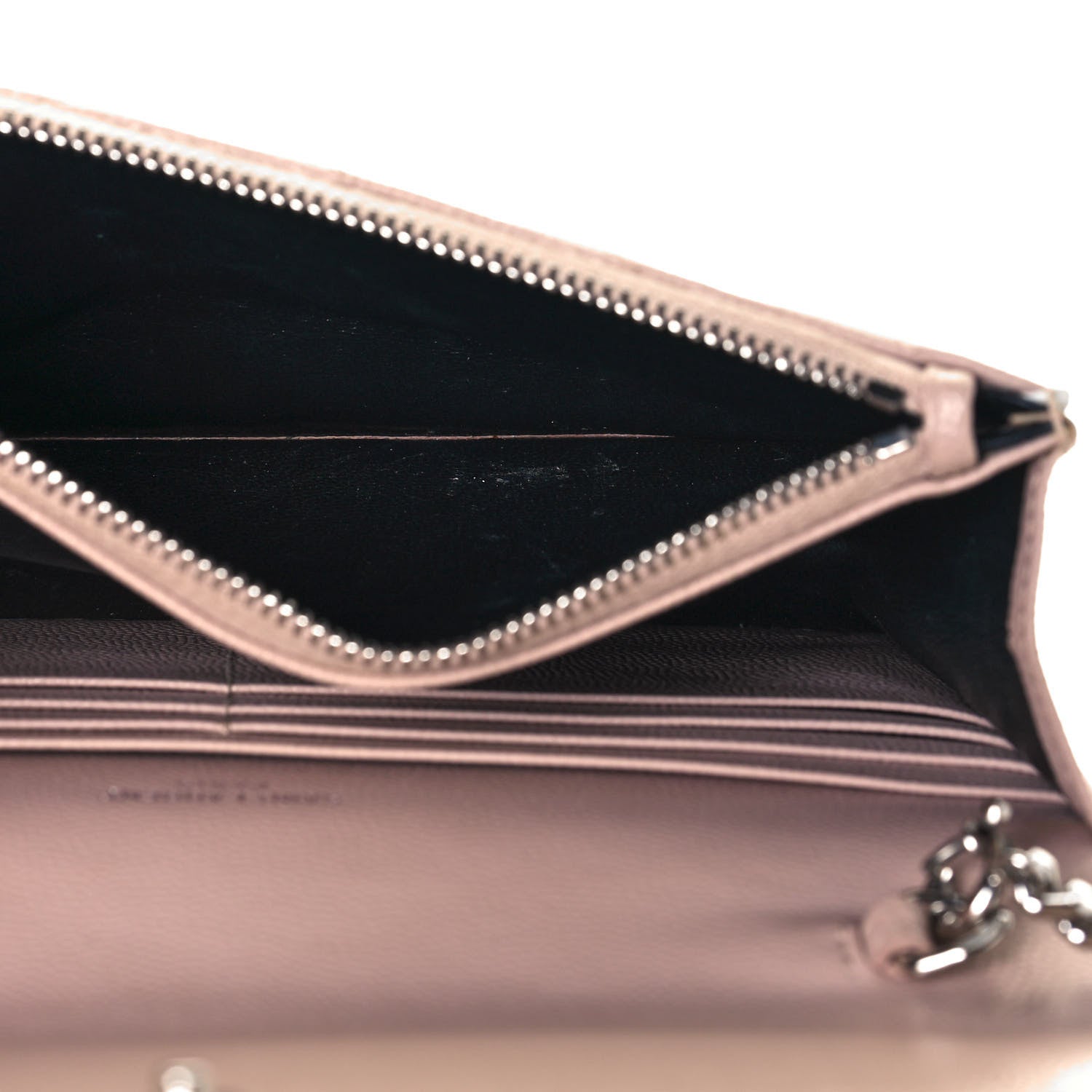 Saint Laurent Grain De Poudre Matelasse Chevron Monogram Envelope Chain Wallet Pink White 8 of 23