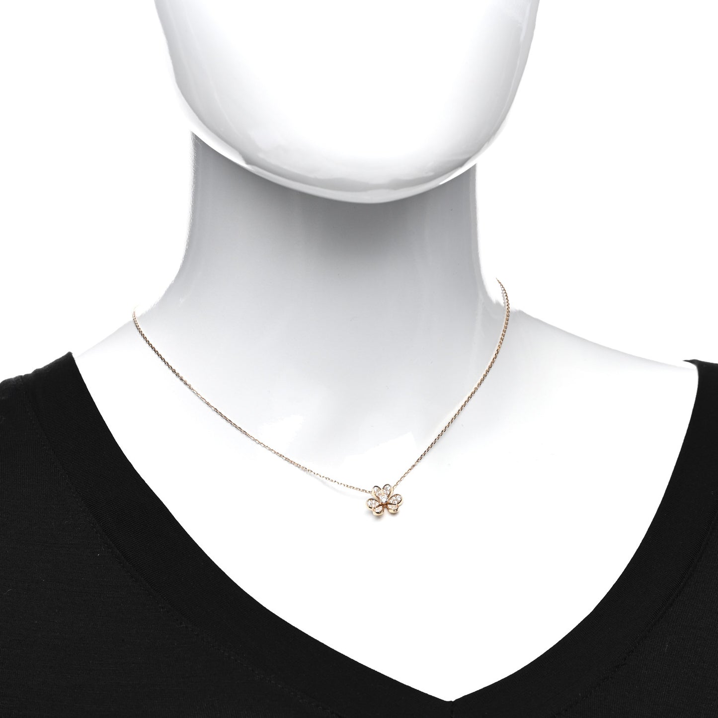 18K Rose Gold Diamond Mini Frivole Pendant Necklace