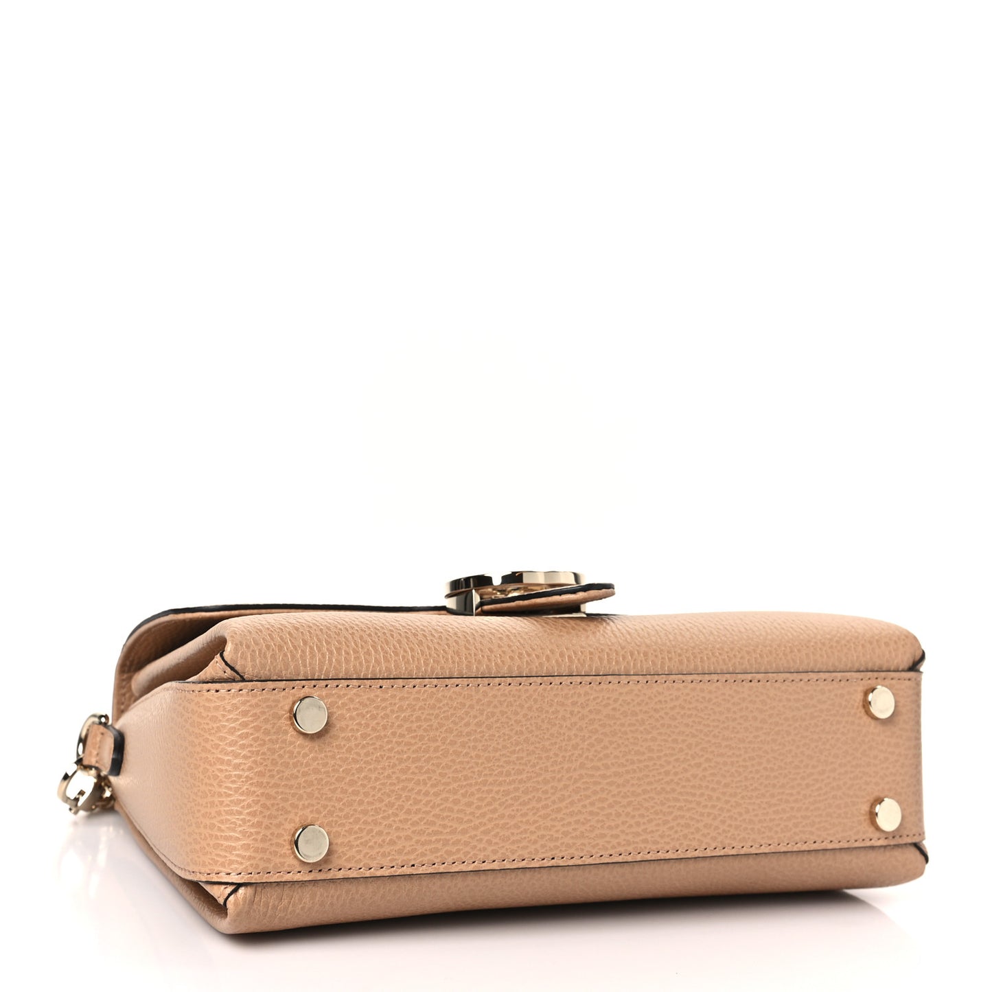 Dollar Calfskin Interlocking G Top Handle Shoulder Bag Camelia