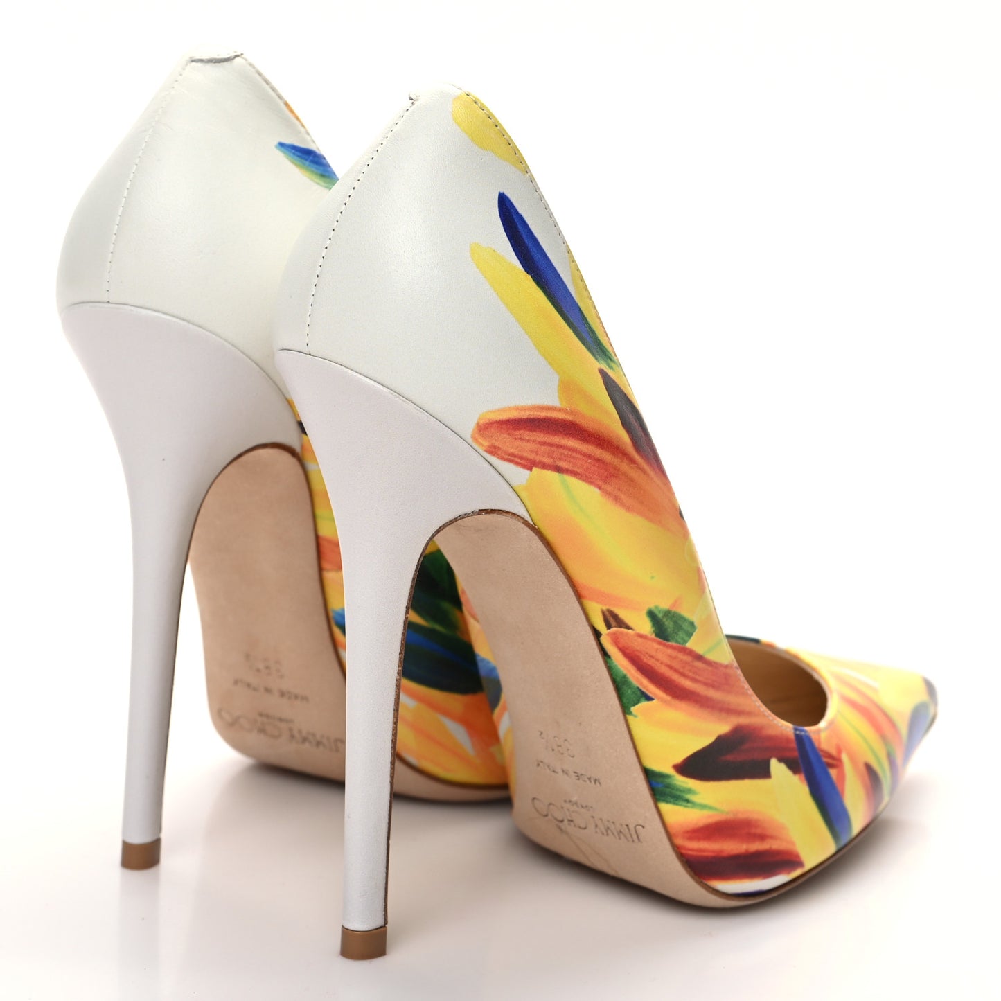 Calfskin Feather Printed Anouk Pumps 38.5 Multicolor