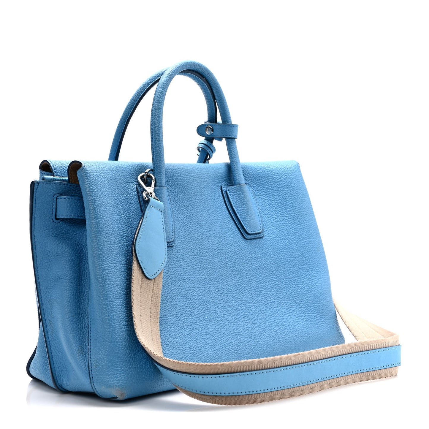 Grained Calfskin Mini Milla Tote Tile Blue