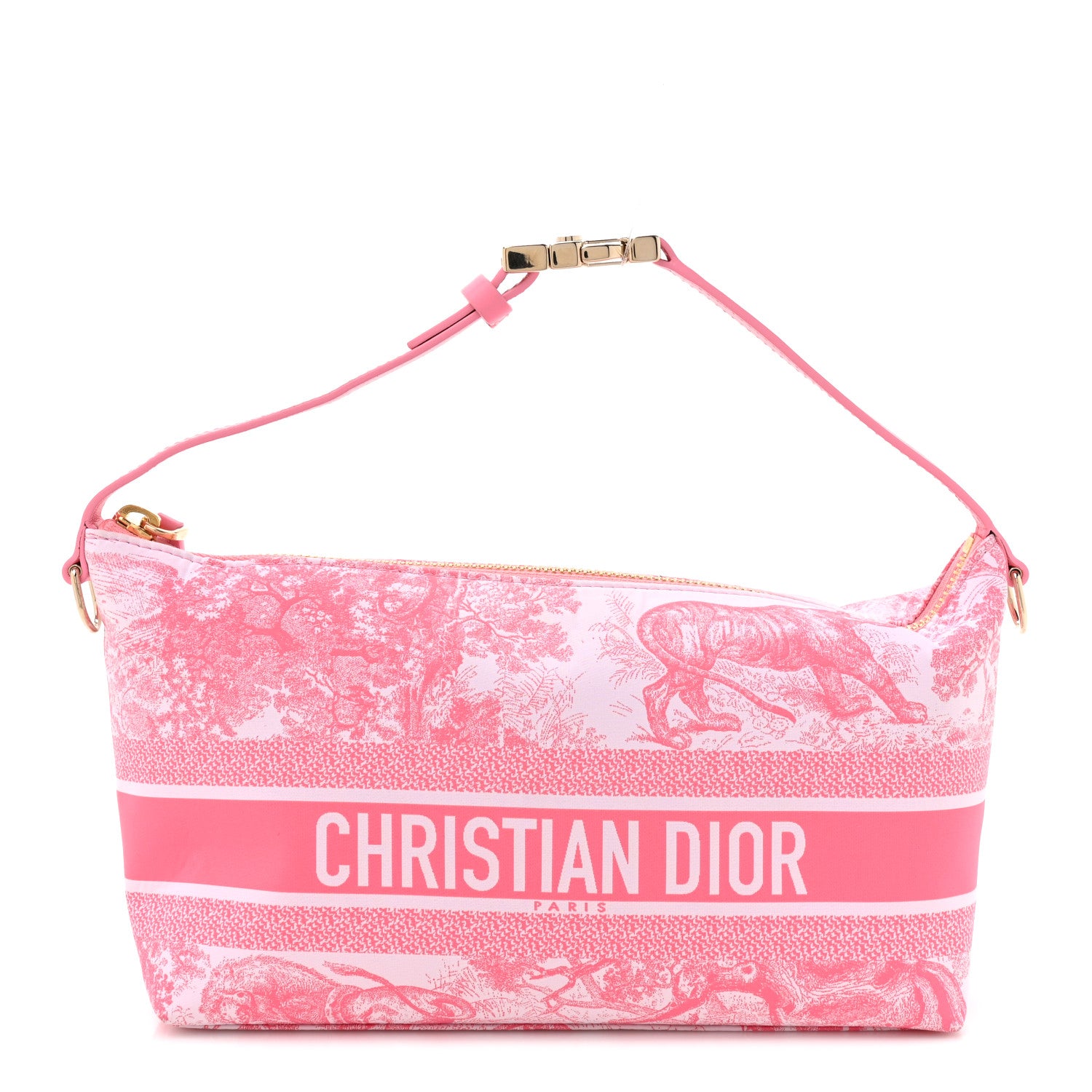 Christian Dior Canvas De Jouy Diortravel Nomad Pouch Pink 1822274