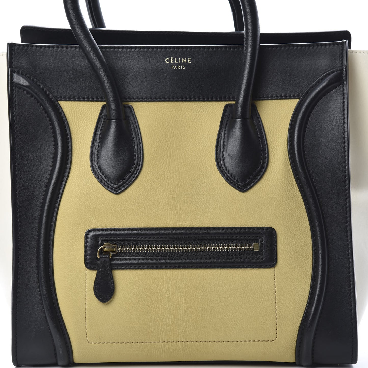 Velluto Calfskin Mini Tri-Color Luggage Vanilla