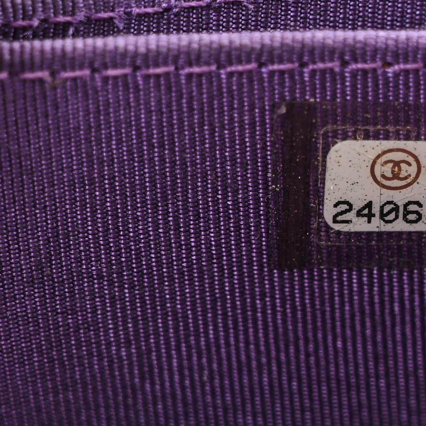 Metallic Lambskin Quilted Zip Around Coin Purse Wallet Purple