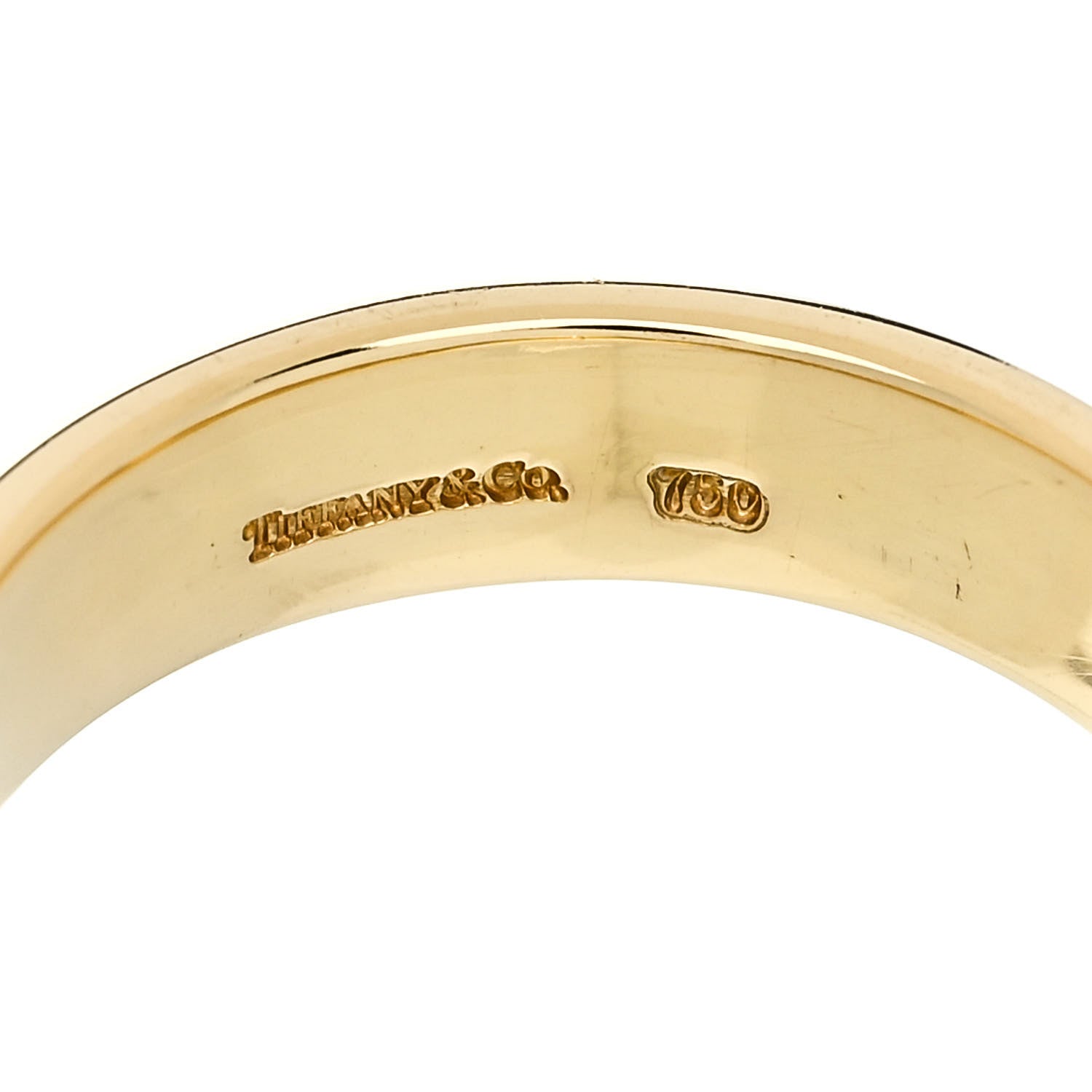 Tiffany 18K Yellow Gold Diamond Open Circle Charm Ring 53 6.25 4 of 6