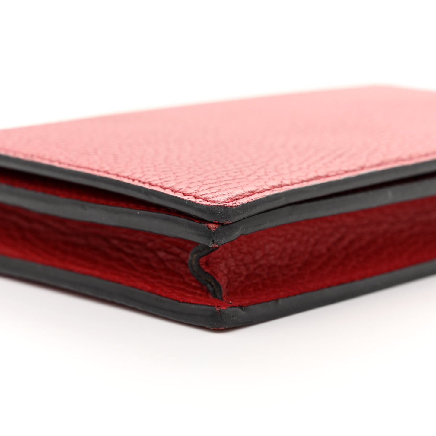 Dollar Calfskin Medium Betty Chain Wallet Red