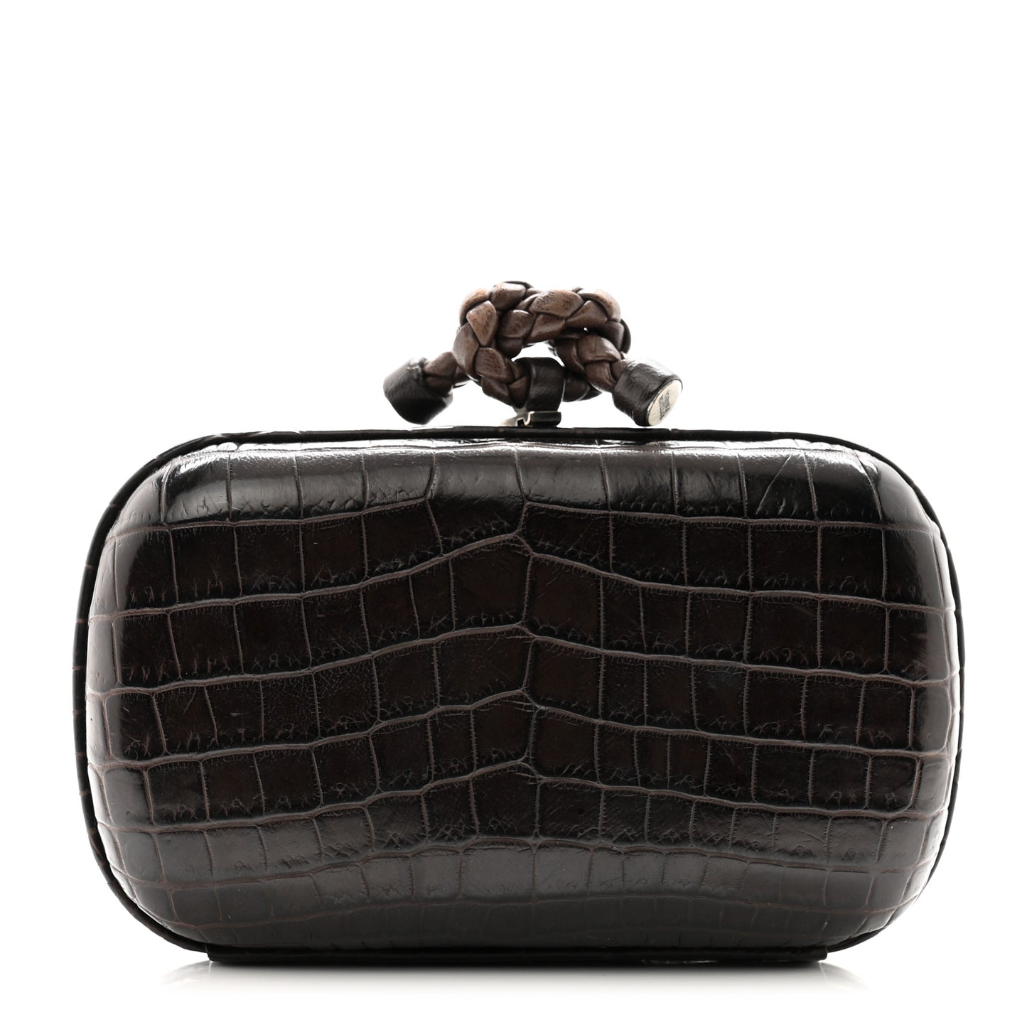 Crocodile Knot Clutch Brown