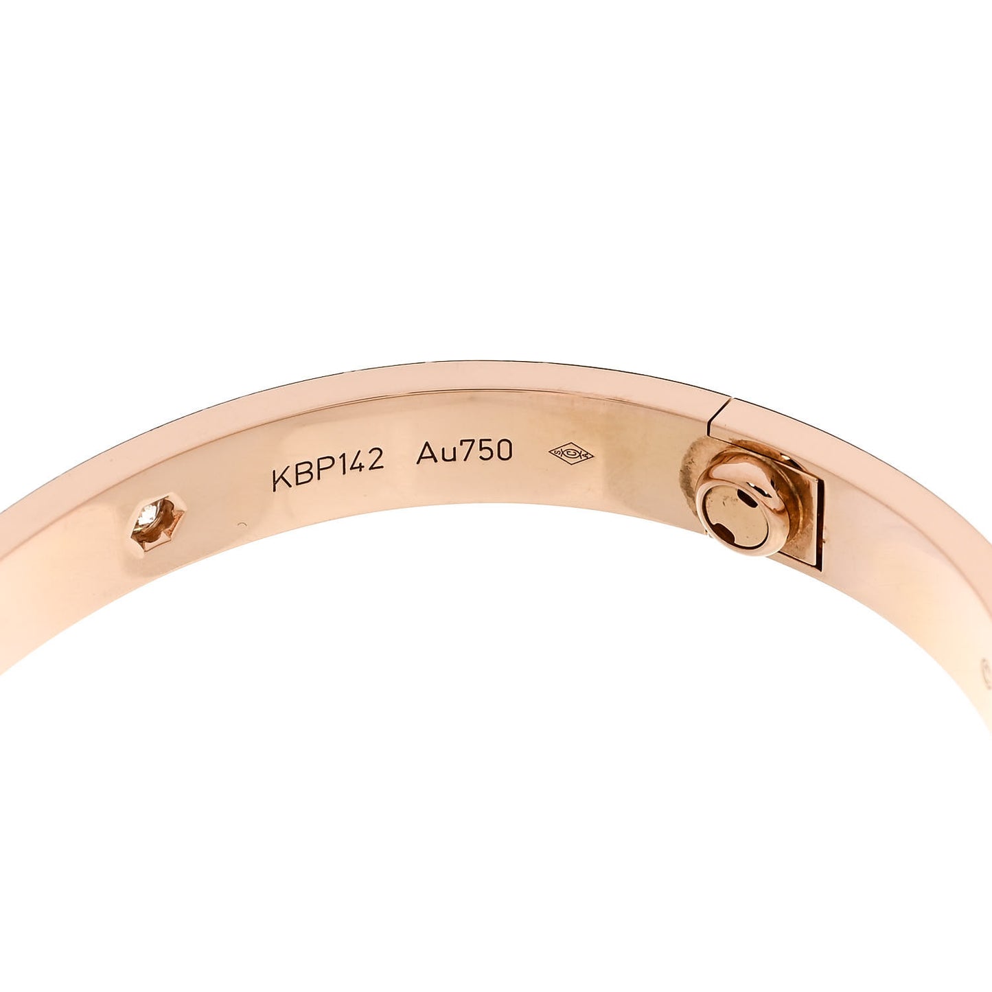 18K Pink Gold 4 Diamond LOVE Bracelet 16