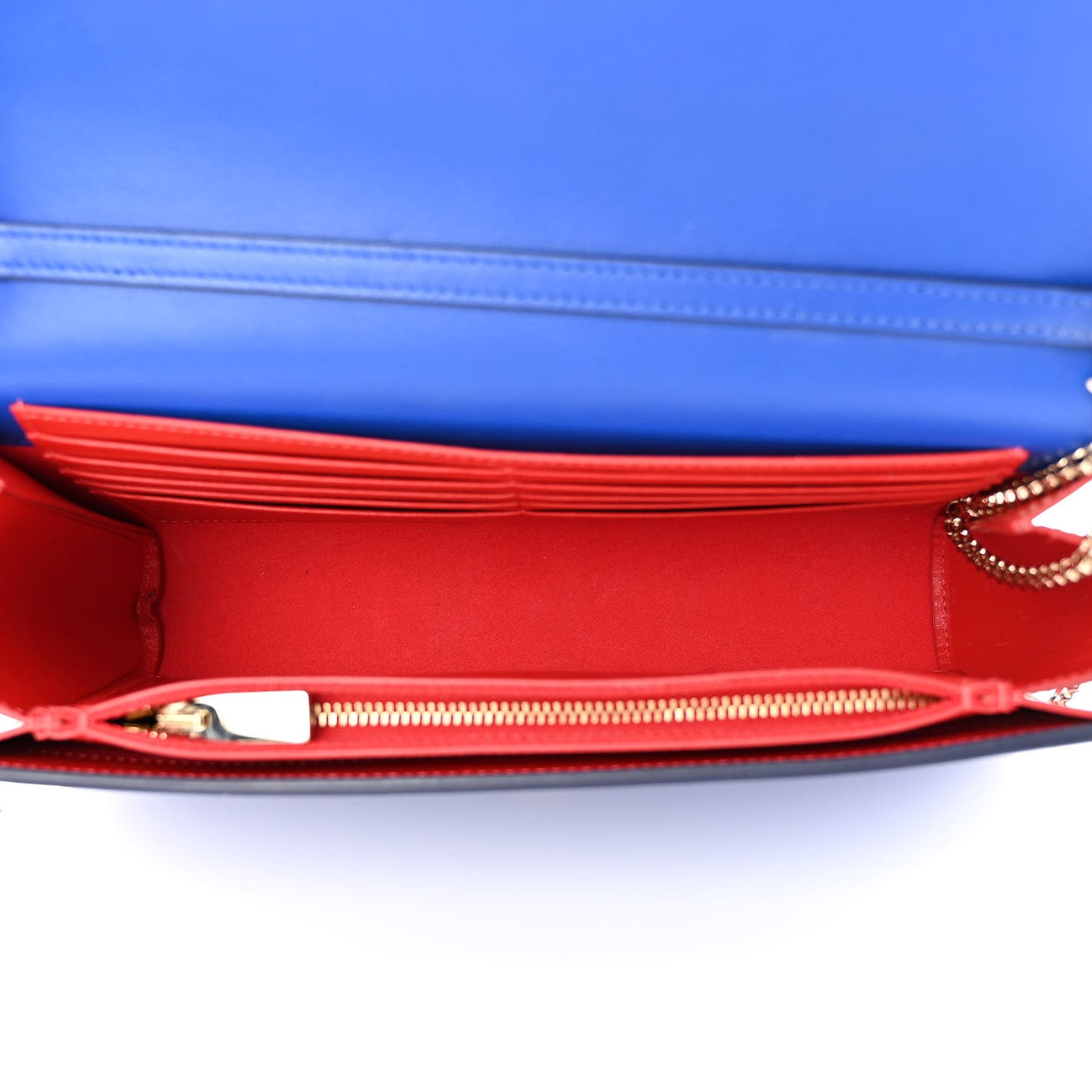 Calfskin Spikes Paloma Clutch Blue