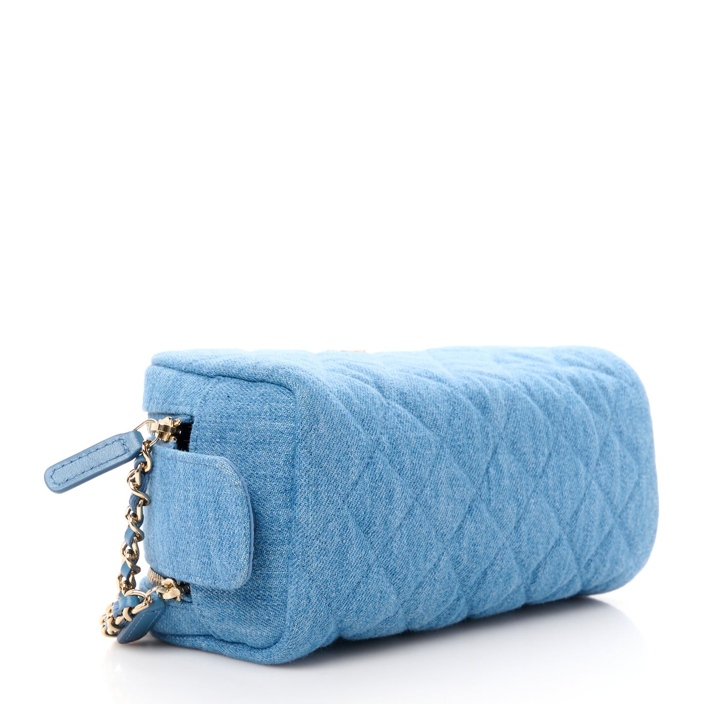 Denim Quilted Toiletry Case Blue