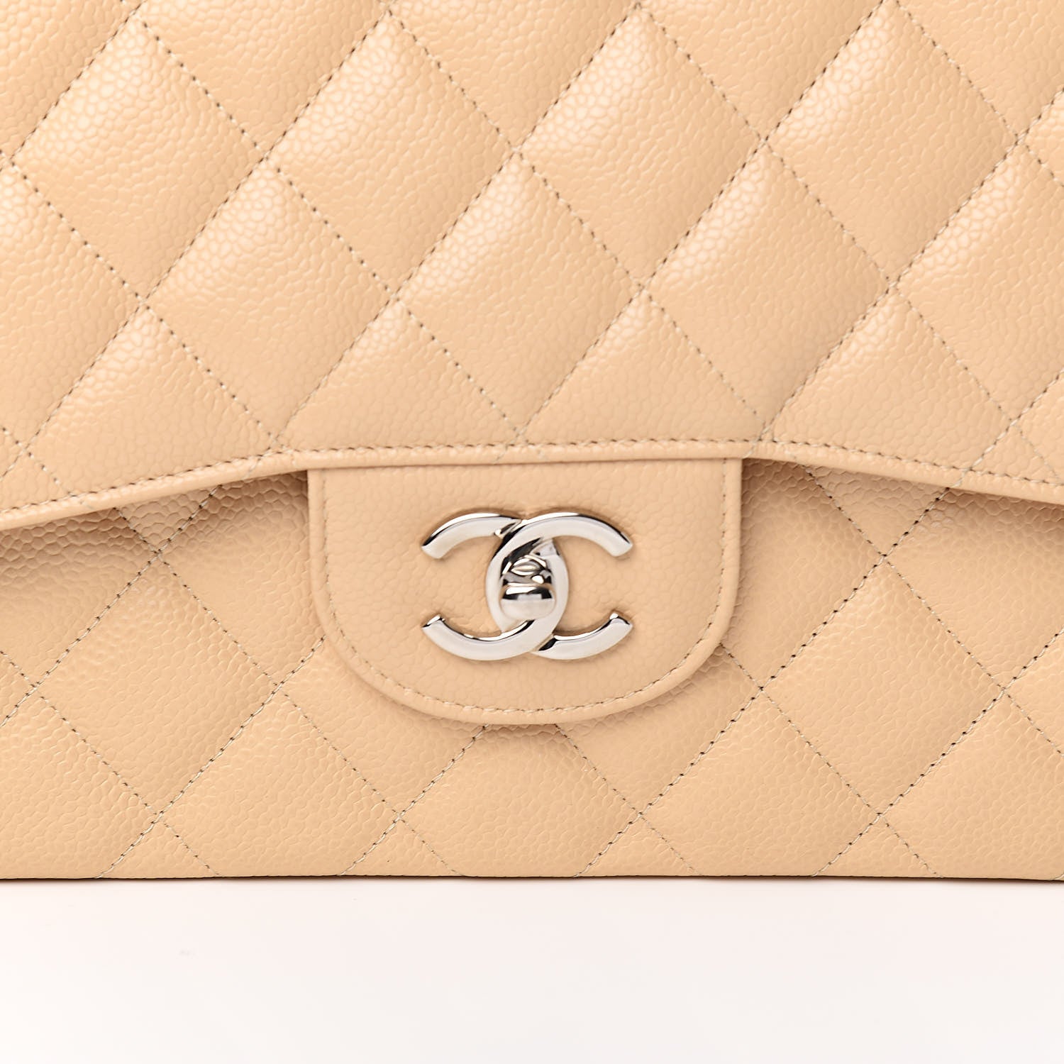 Chanel Caviar Quilted Jumbo Double Flap Beige 10 of 10
