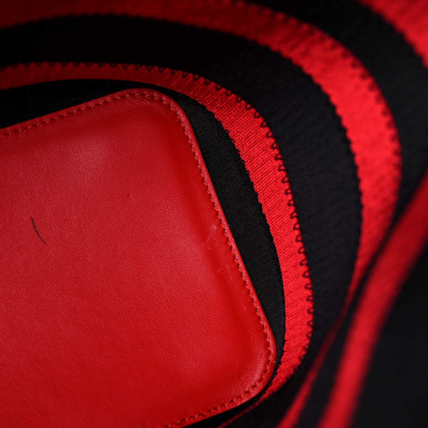 Canvas Spikes East West Cabata Tote Red Black