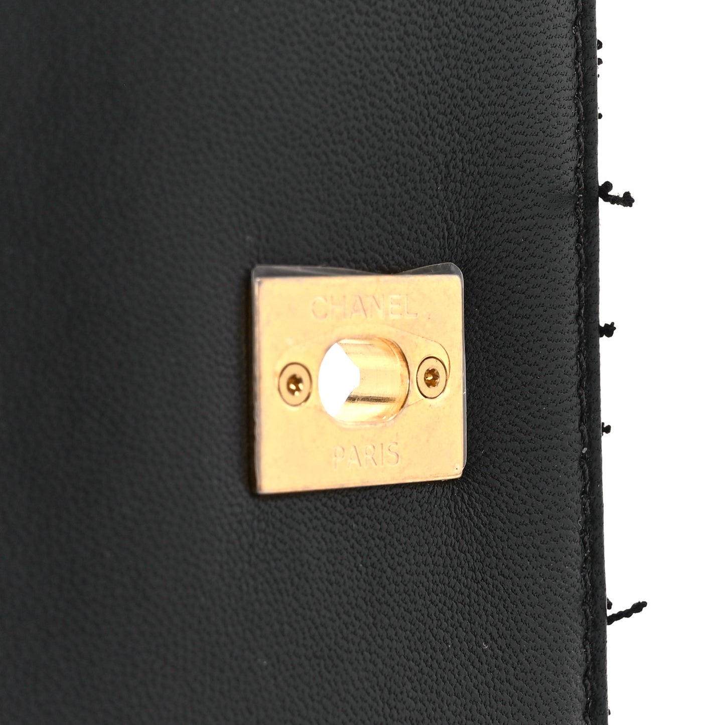 Tweed Lambskin Quilted Top Handle Flap Black White