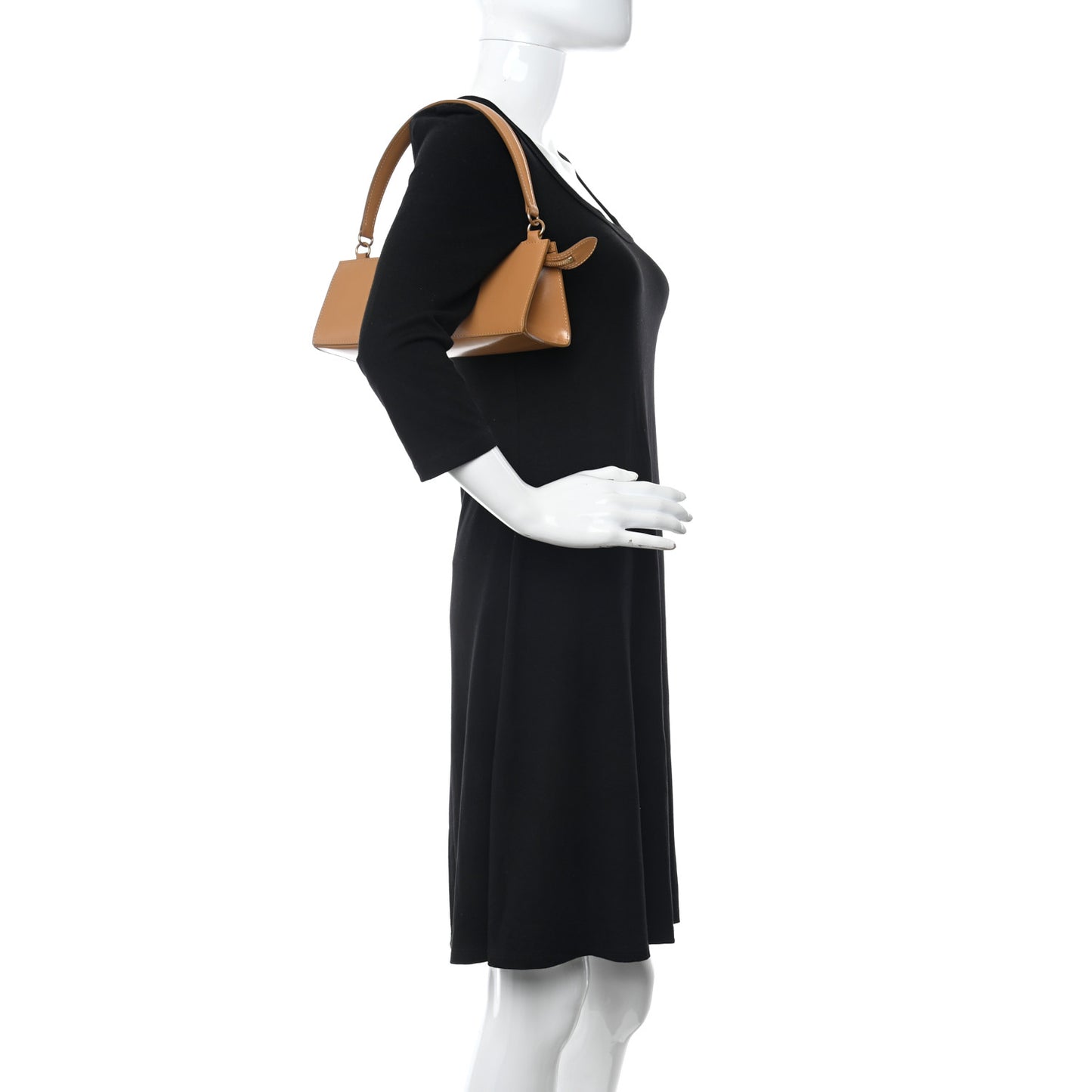 Calfskin Pencil Shoulder Bag Caramel