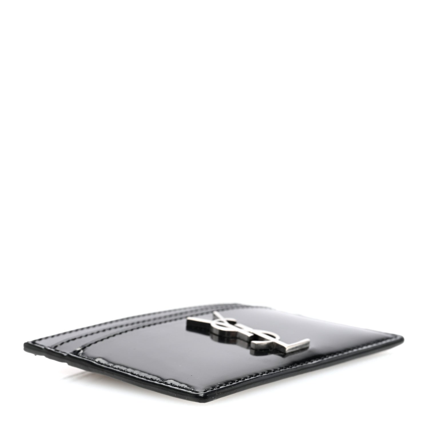 Saint Laurent Patent Calfskin Monogram Credit Card Case Black 4 of 8