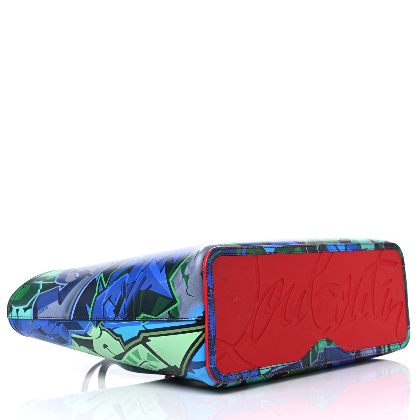Calfskin Metro Graf Spikes East West Cabata Tote Green Multicolor