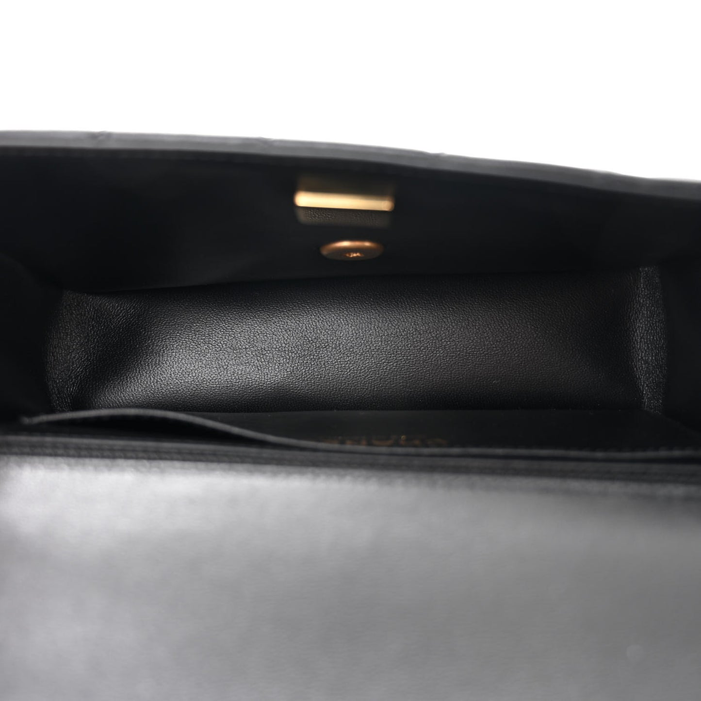 Lambskin Quilted Mini Strass On Top Flap Black