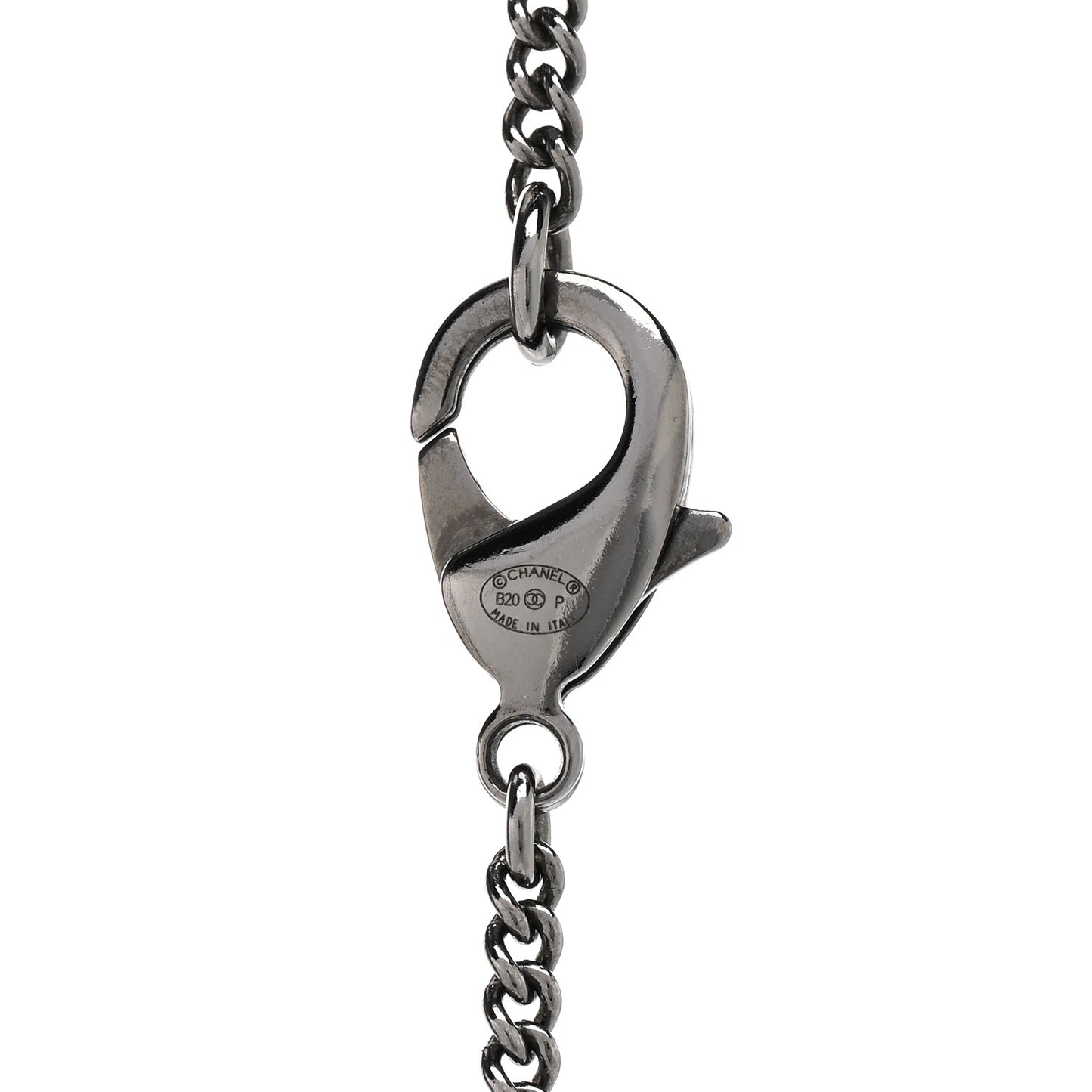 Metal Crystal Ruthenium Dog Tag Charm Necklace Black