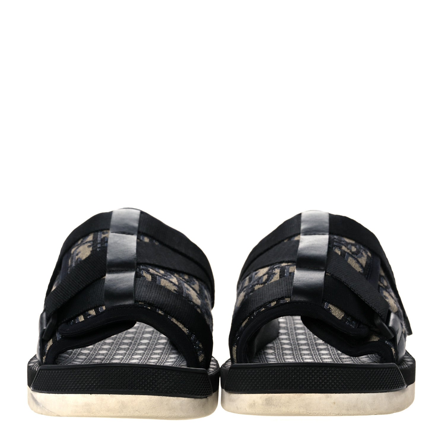 Christian Dior Oblique Jacquard Mens Alpha Sandals 39 Beige Black 2 of 14