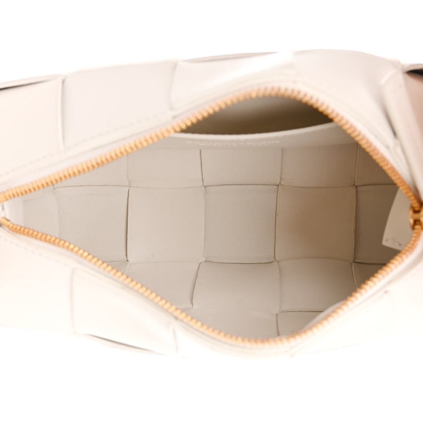 Lambskin Maxi Intrecciato Small Brick Cassette Bag White