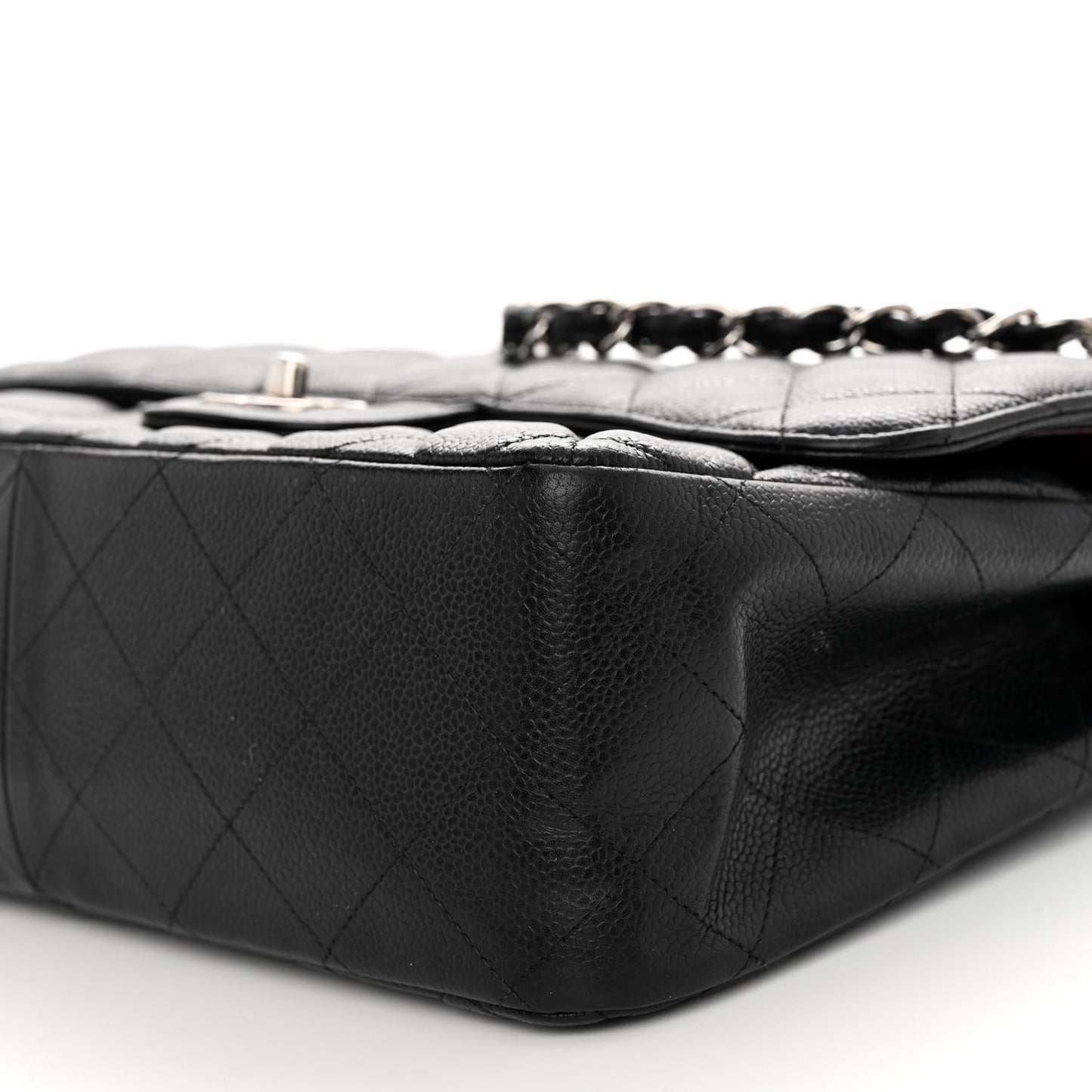 Caviar Quilted Jumbo Double Flap Black