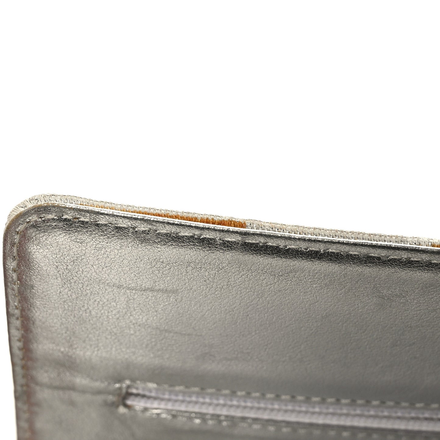 Nylon Travel Wallet On Chain WOC Metallic Silver
