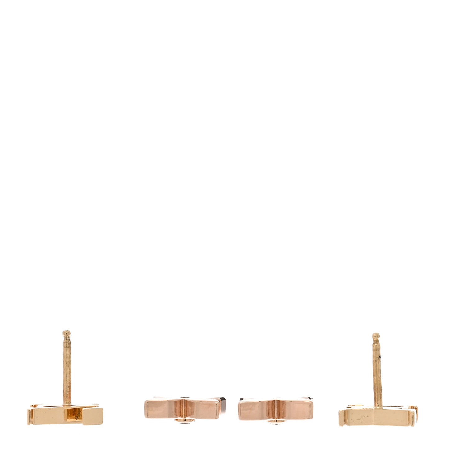 18K Pink Yellow Gold Diamond Idylle Blossom Reversible Stud Earrings