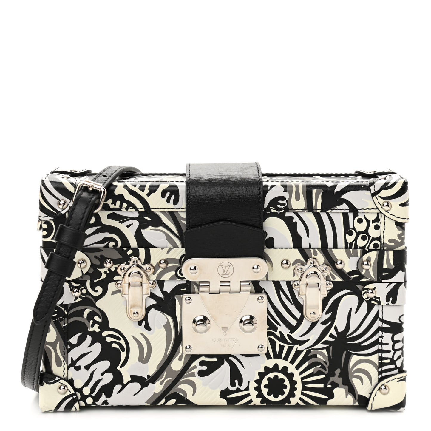 Epi Floral Petite Malle White Black