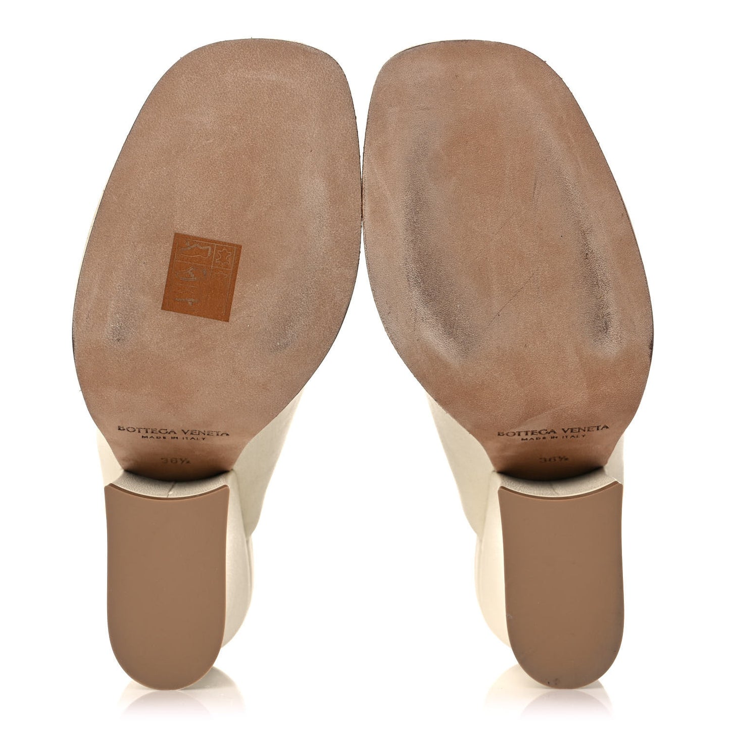 Nappa Stack Mule Sandals 36.5 Sea Salt
