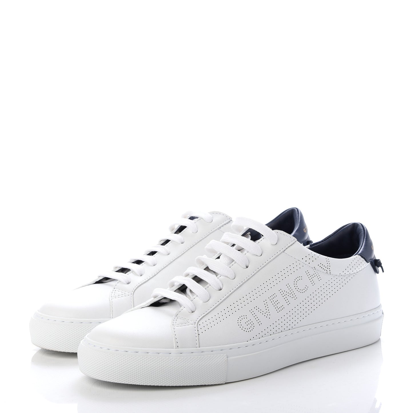 Calfskin Perforated Urban Street Sneakers 39 White