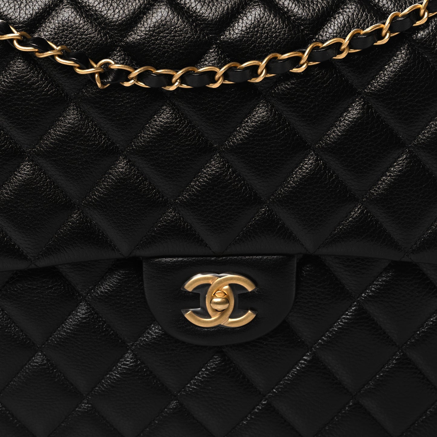 Caviar Quilted XXL Travel Flap Bag Black