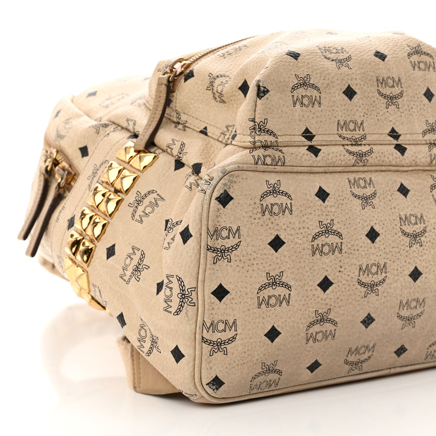 Visetos Medium Side Studs Stark Backpack Beige