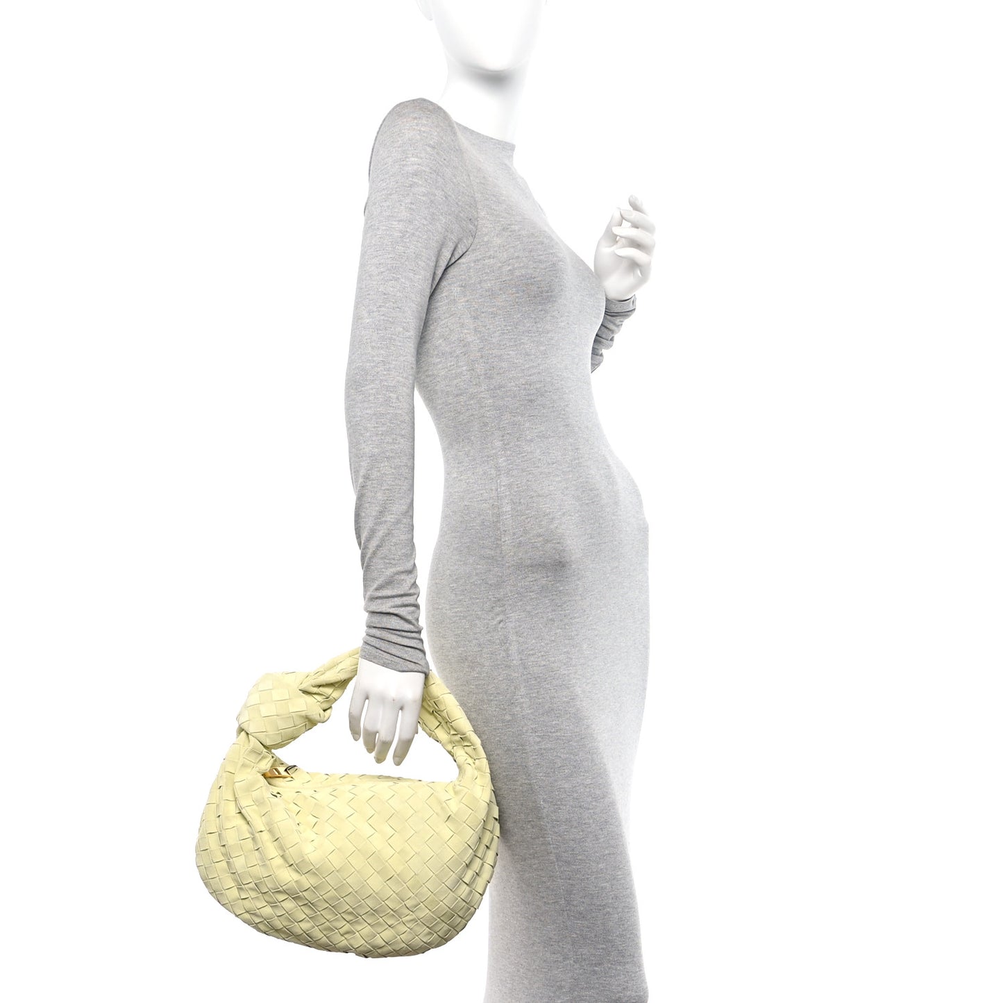 Suede Calfskin Intrecciato Teen Jodie Hobo Lemon Wash