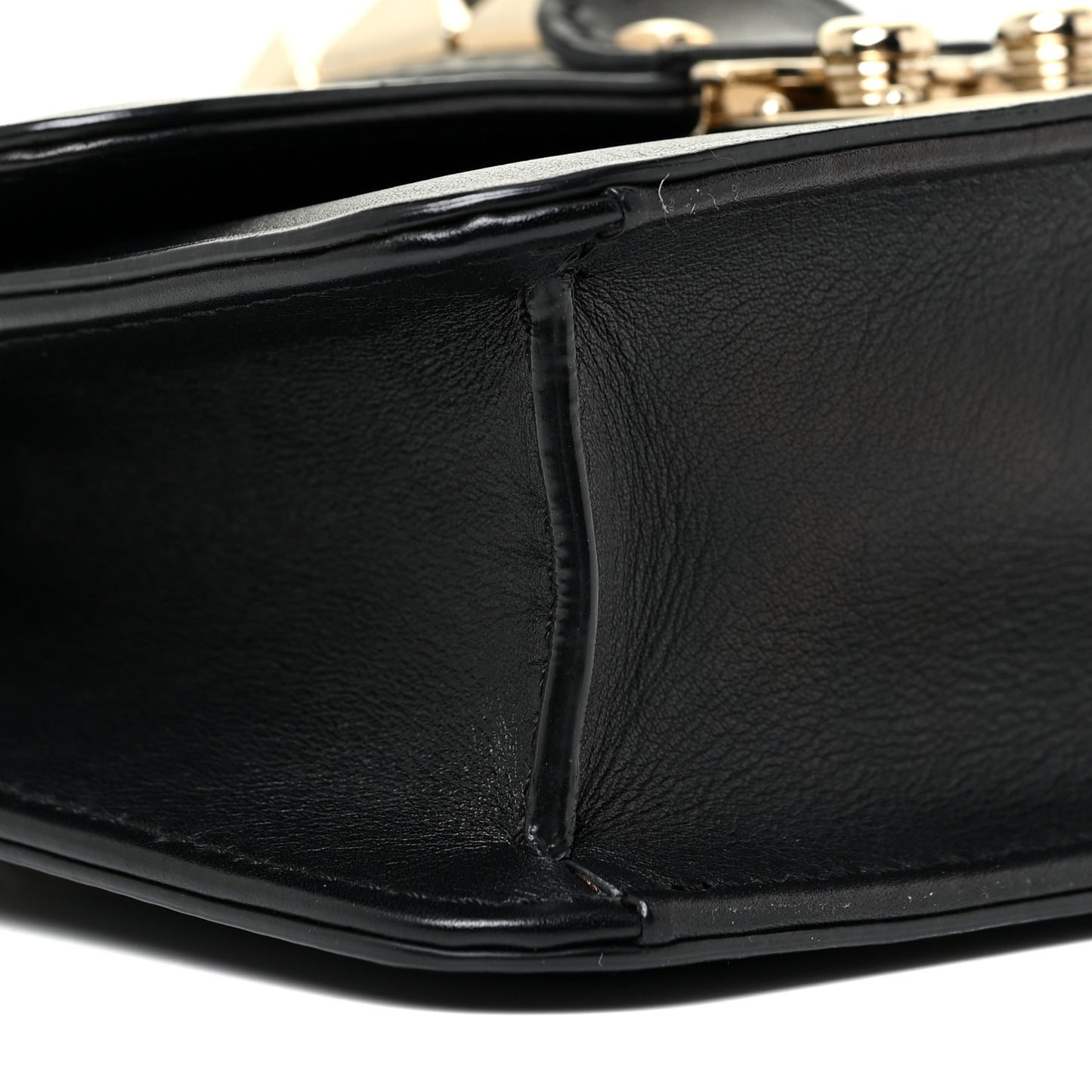 Vitello Mini Glam Lock Rockstud Flap Black