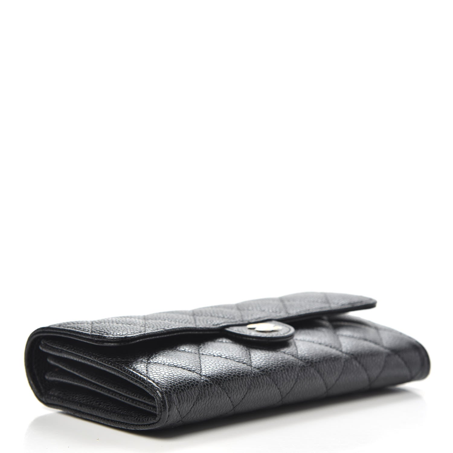 Chanel Caviar Quilted Large Gusset Flap Wallet Black 4 of 9