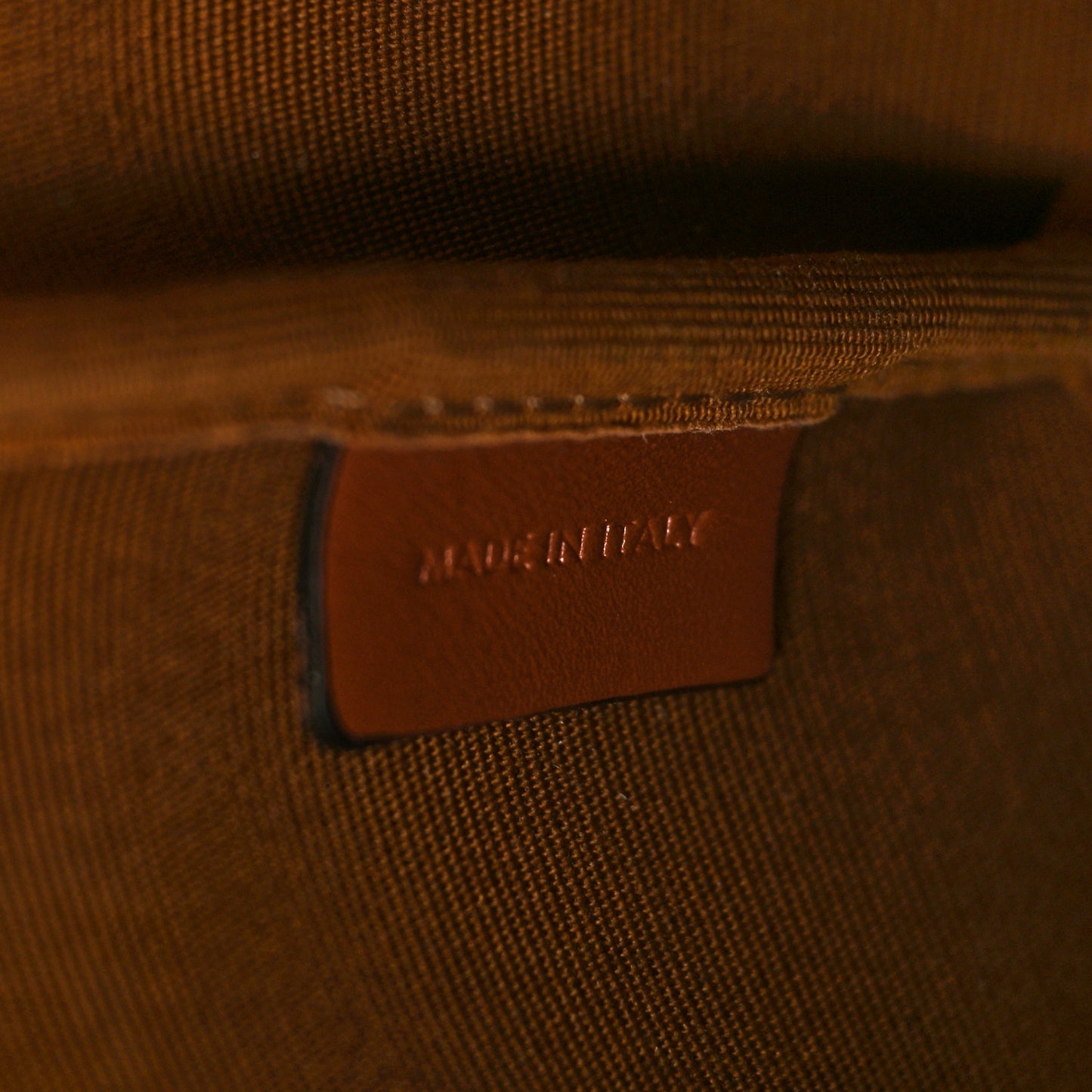 Triomphe Canvas Calfskin Small Bucket Bag Tan