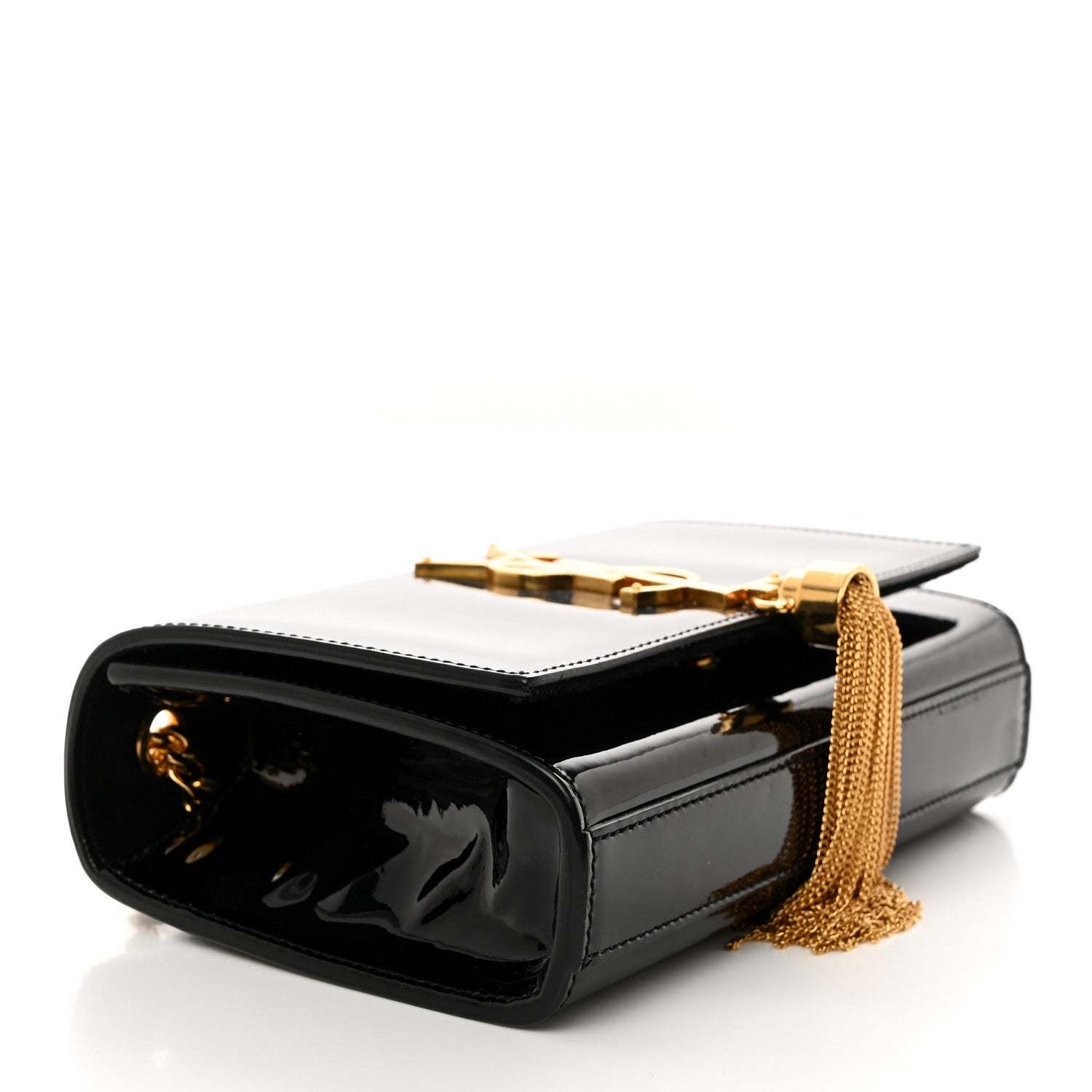 Saint Laurent Patent Small Classic Monogram Kate Tassel Satchel Black 4 of 10