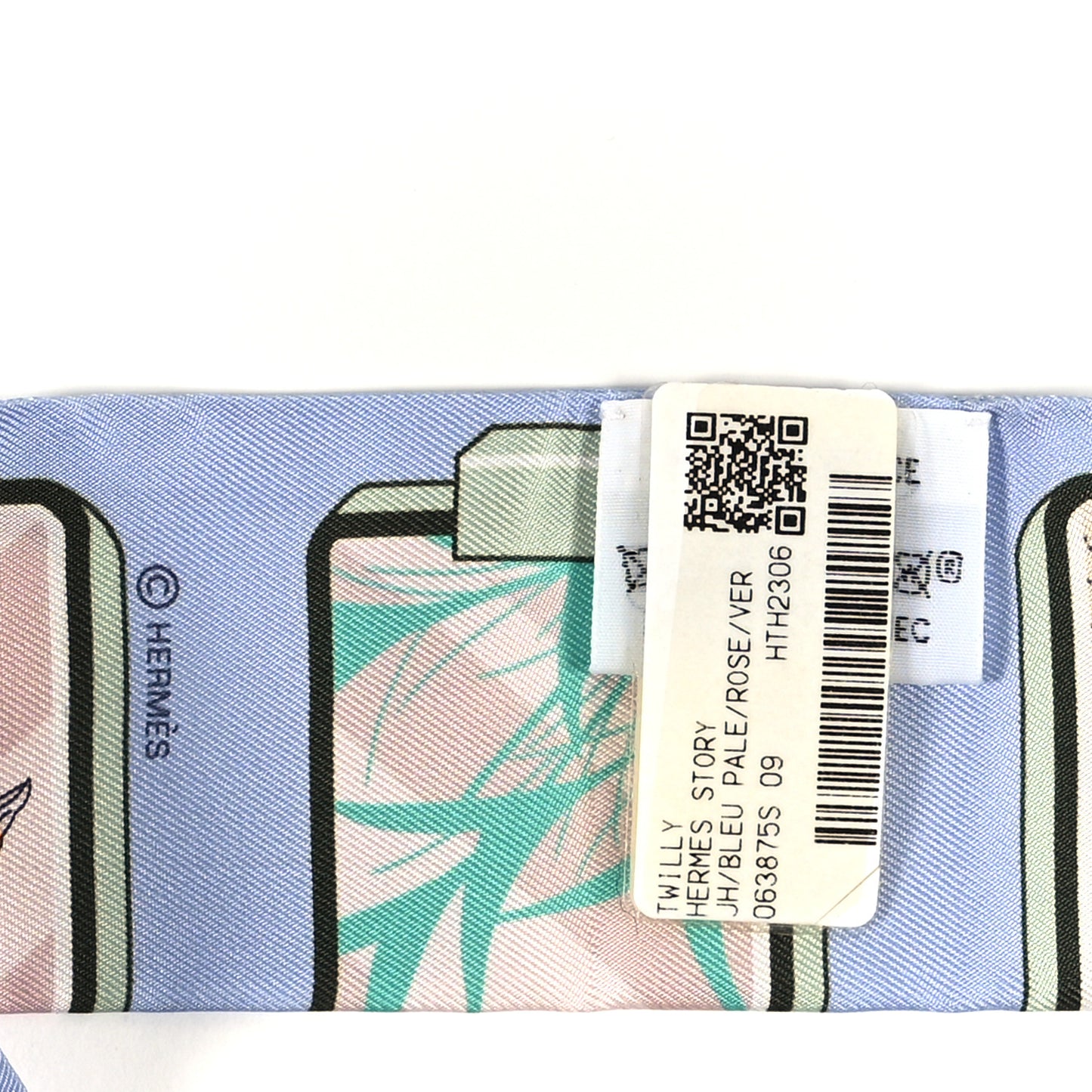 Silk Story Twilly Blue Pale Rose Vert