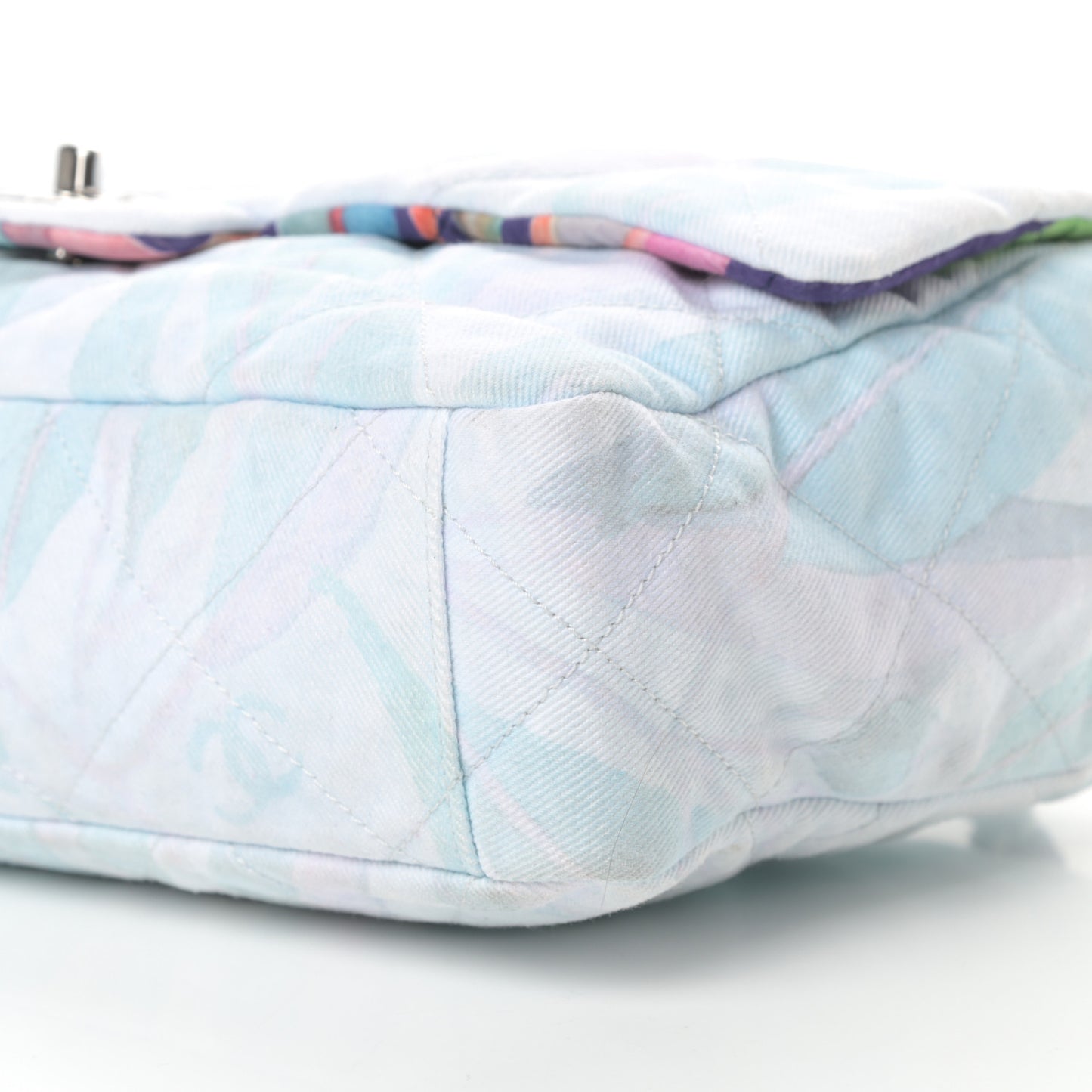 Canvas Quilted Jungle Jeans Flap White Multicolor