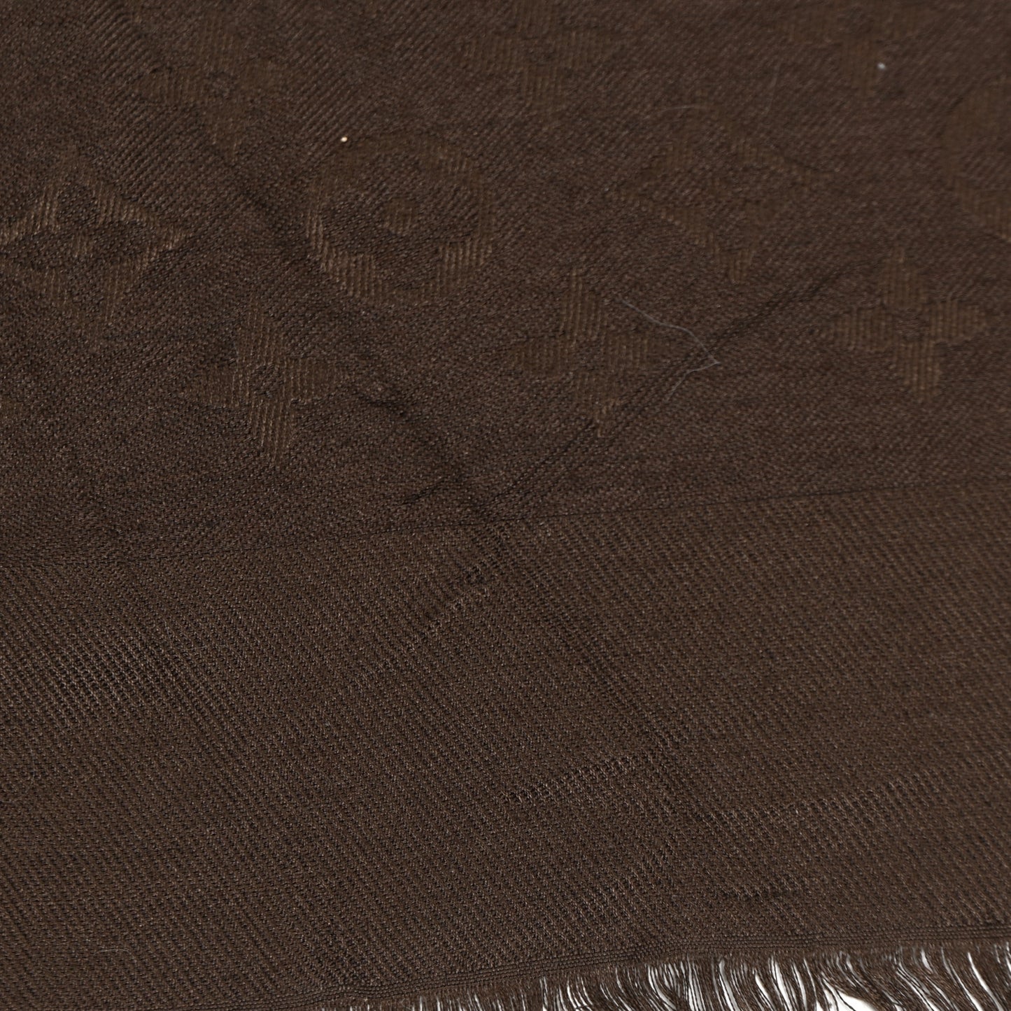 Silk Wool Monogram Shawl Brown