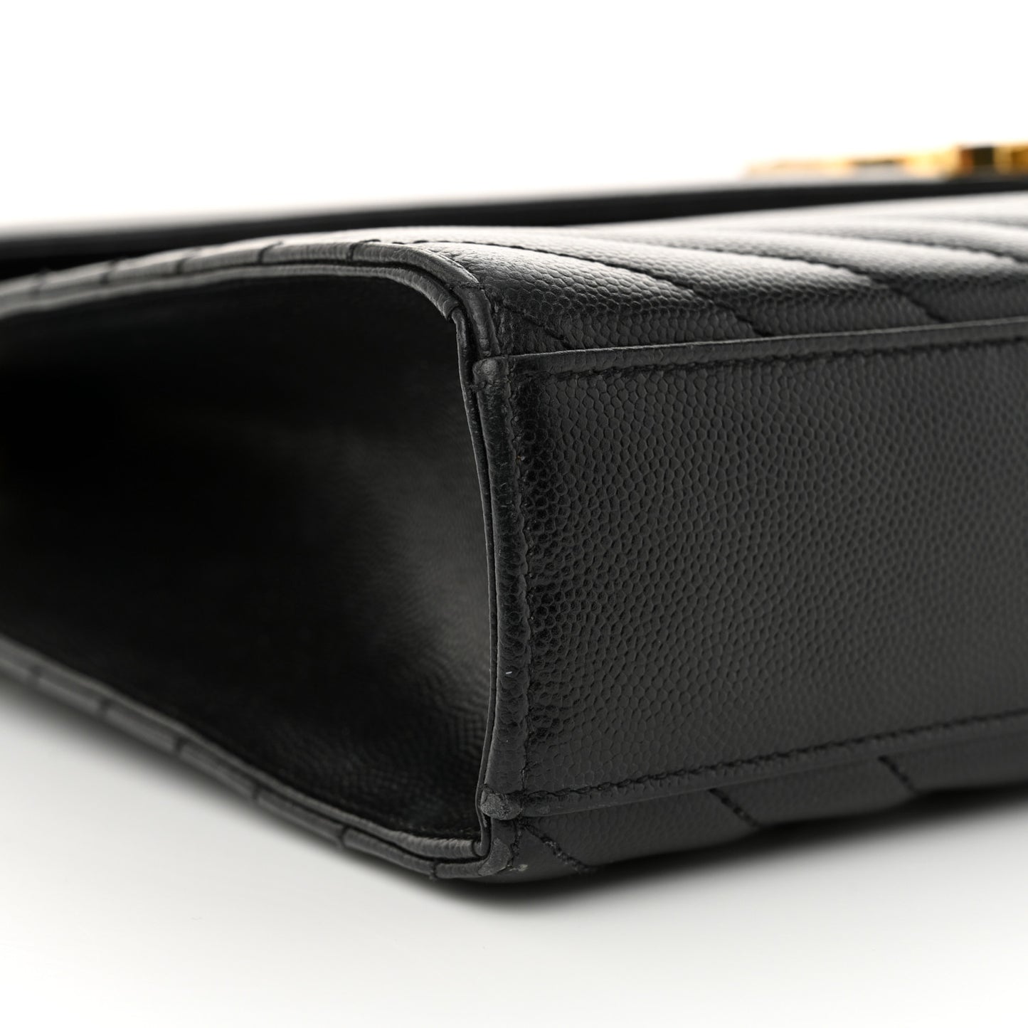 Grain De Poudre Matelasse Chevron Large Monogram Satchel Black