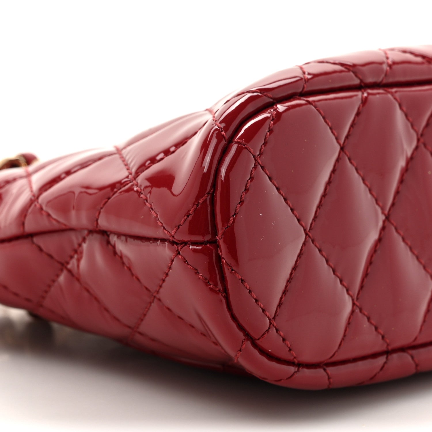 Chanel Patent Calfskin Quilted Shiny Coco Clutch With Chain Red 10 of 11